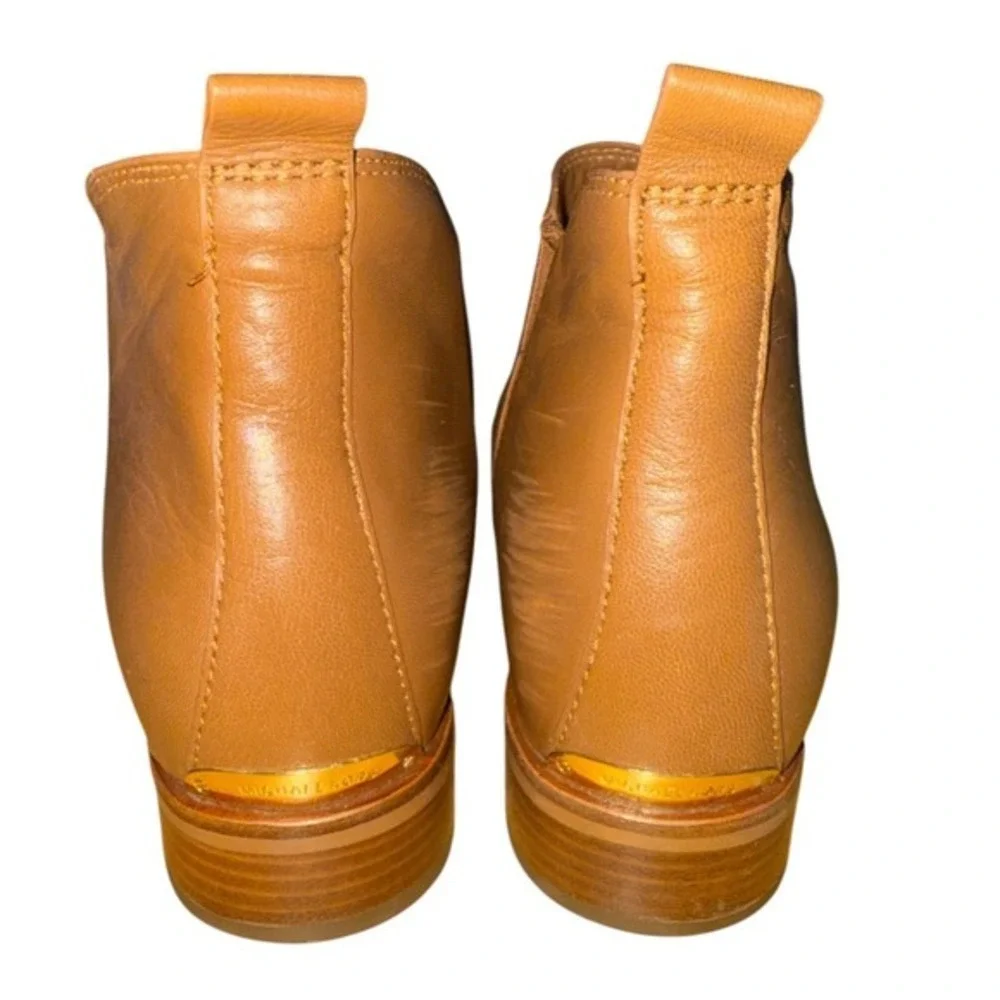 Michael Kors Ankle Boots Women 7.5M Pre-Owned‎ Booties Tan Leather Pointed Toe